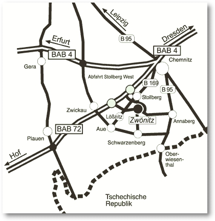 Google Maps - Lageplan des Hotel Stadt Zw�nitz 